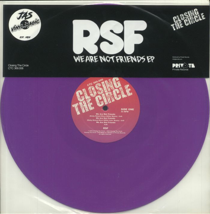 Rsf – We Are Not Friends EP vinyl cover