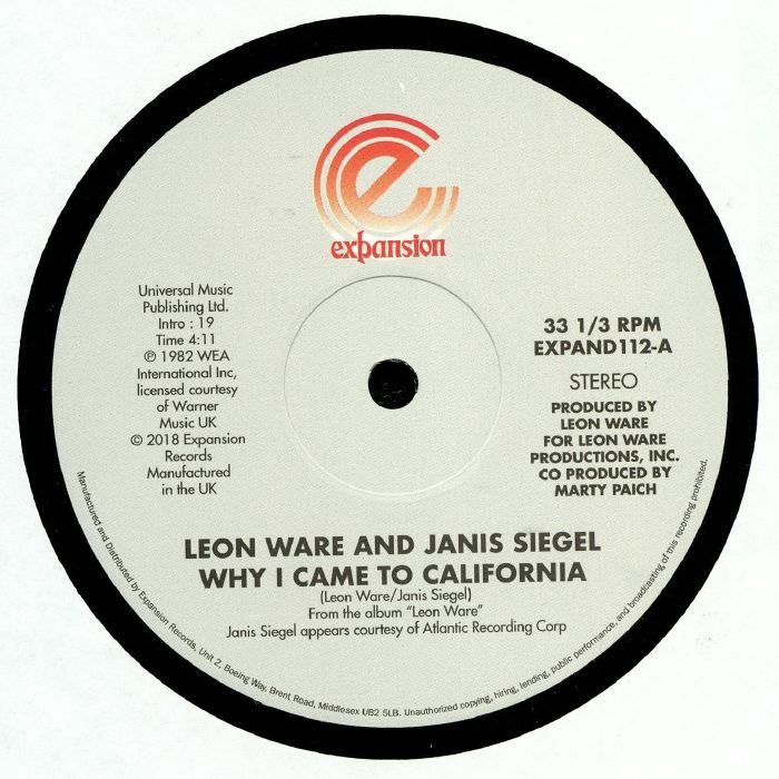 Leon Ware | Janis Siegel Why I Came To California