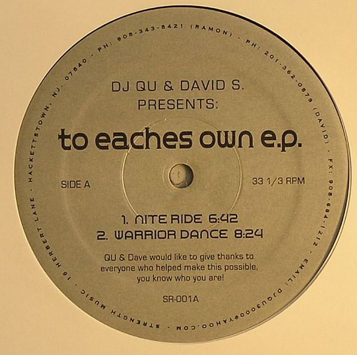 DJ Qu | David S To Eaches Own EP