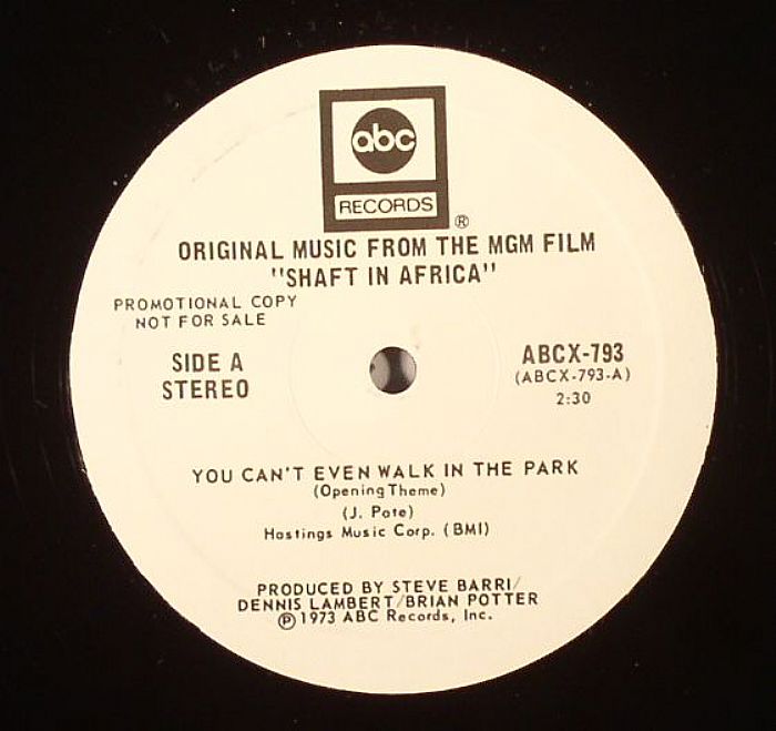 Johnny Pate You Cant Even Walk In The Park (Soundtrack) (stereo) (reissue)