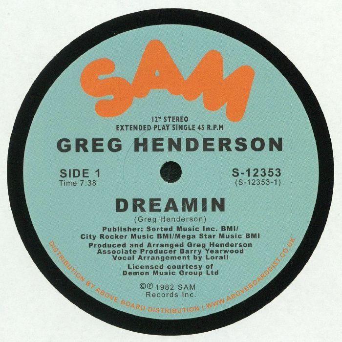 Greg Henderson – Dreamin vinyl cover