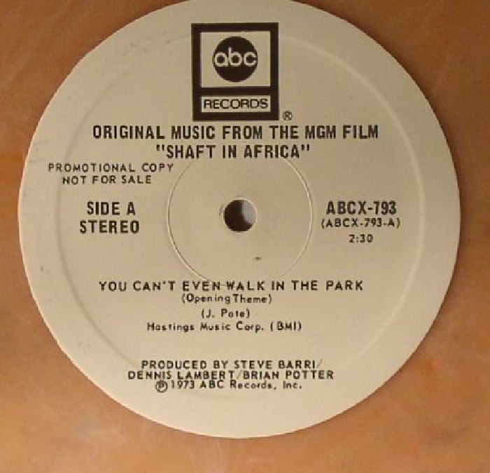 Johnny Pate You Cant Even Walk In The Park (Soundtrack)