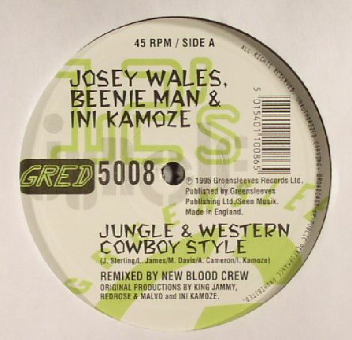 Josey Wales | Beenie Man | Ini Kamoze Jungle and Western Cowboy Style (warehouse find: slight sleeve wear)