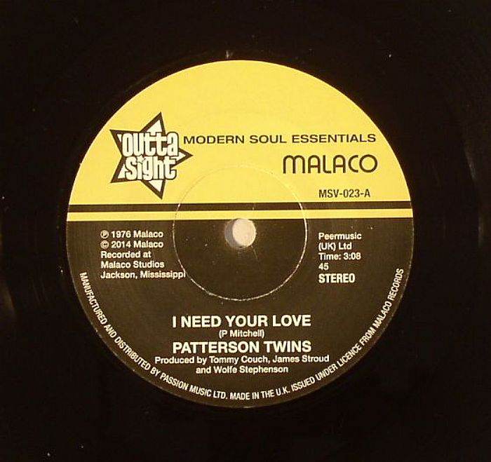 Patterson Twins | Richard Caiton I Need Your Love (stereo) (resisue)