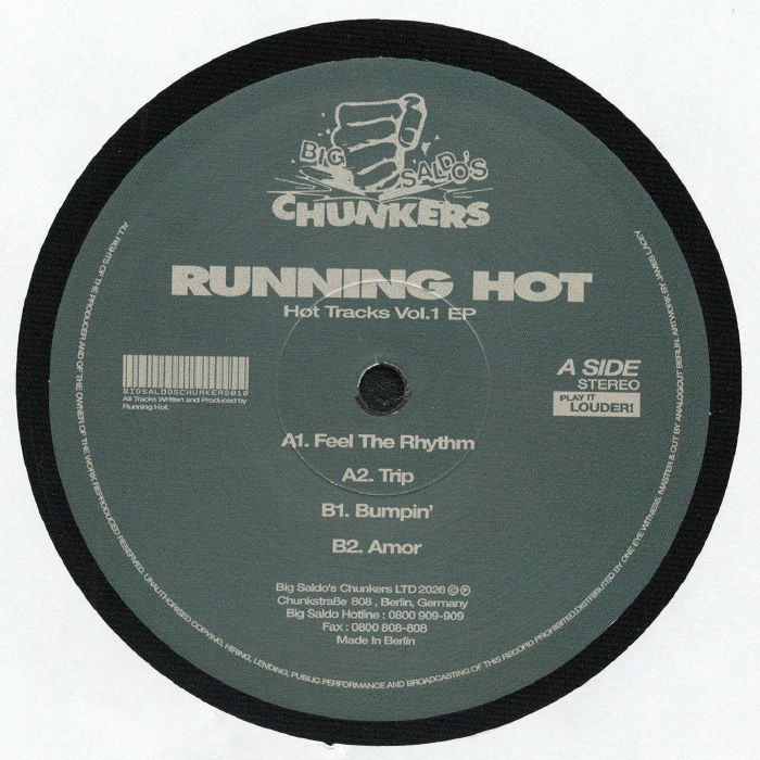 Running Hot – Hot Tracks Vol 1 EP vinyl cover
