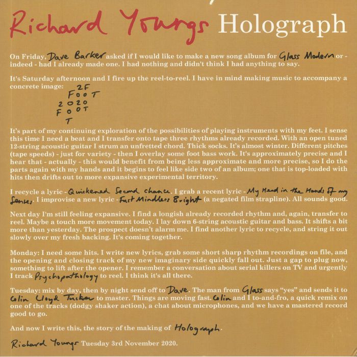 Richard Youngs Holograph