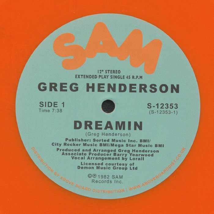 Greg Henderson – Dreamin vinyl cover