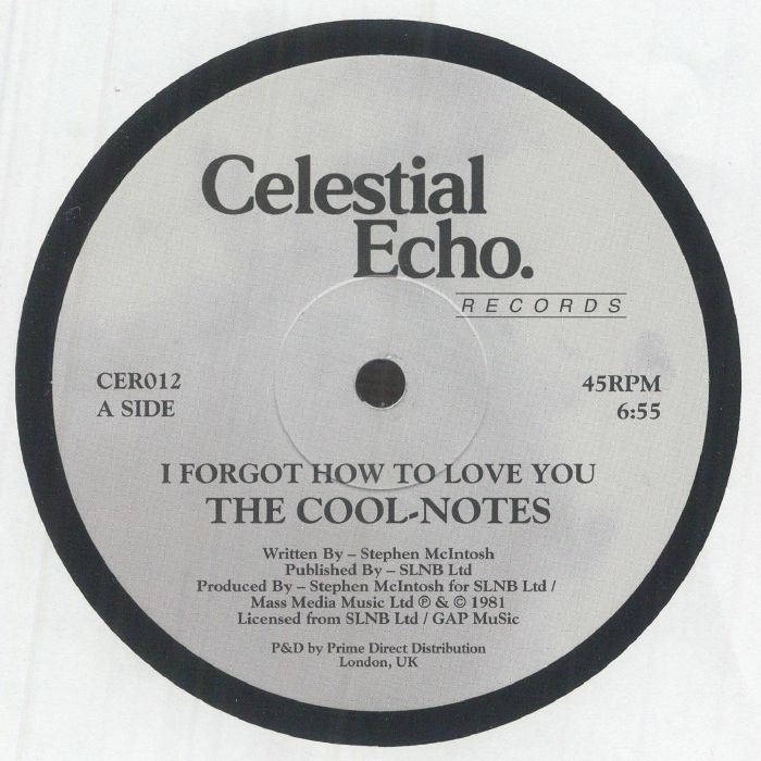 The Cool Notes – I Forgot How To Love You vinyl cover