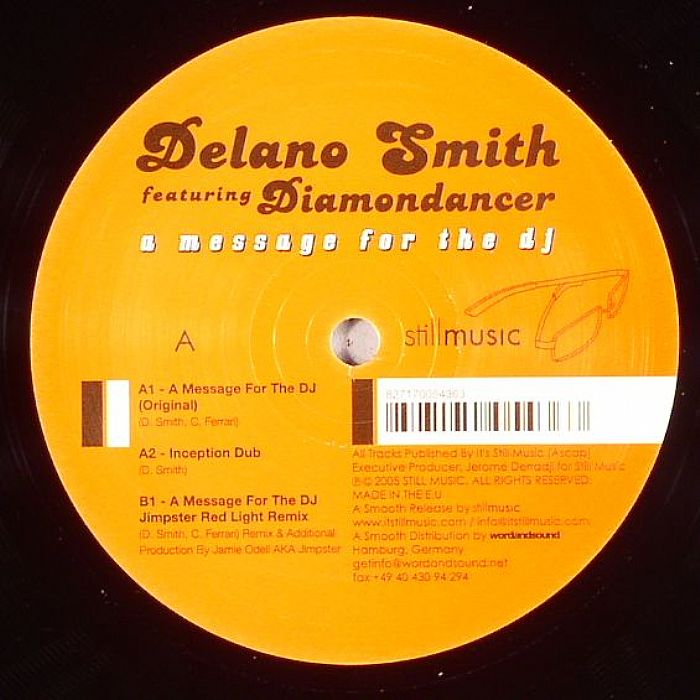 Delano Smith | Diamondancer – A Message For The DJ vinyl cover