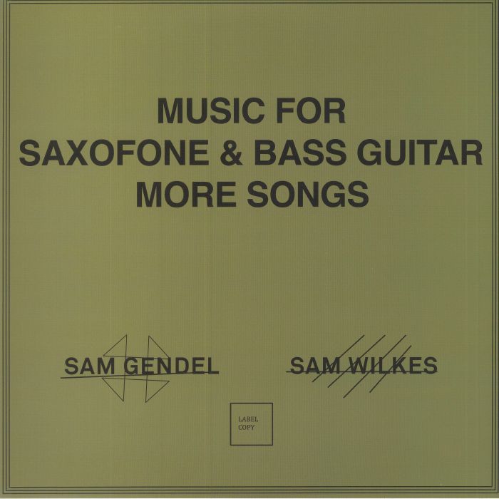 Sam Gendel | Sam Wilkes Music For Saxophone and Bass Guitar: More Songs