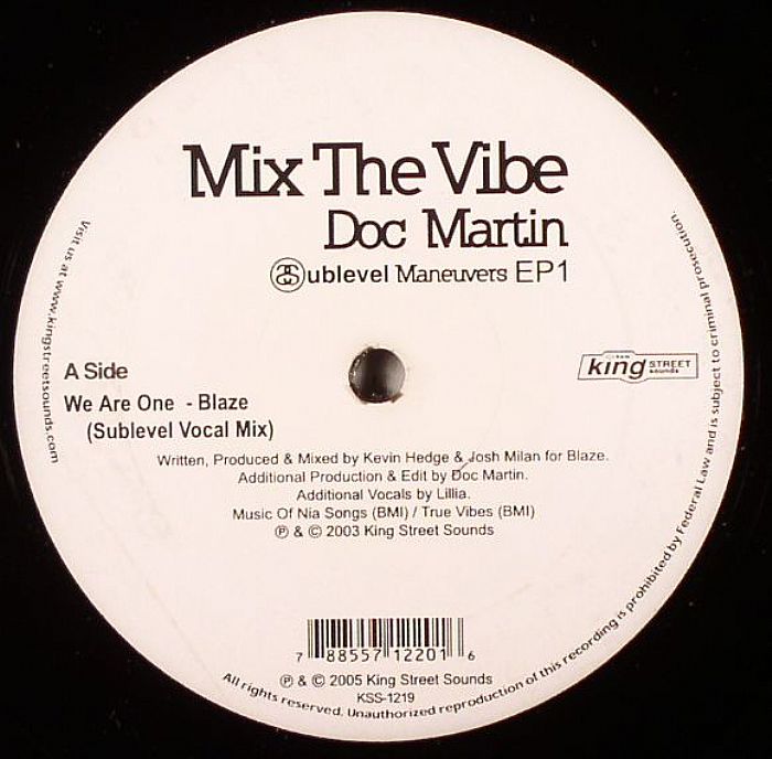 Blaze | X-fade | Lavette | Ananda Project – Doc Martin Presents: Mix The Vibe Sublevel Maneuvers EP 1 (sampler) vinyl cover