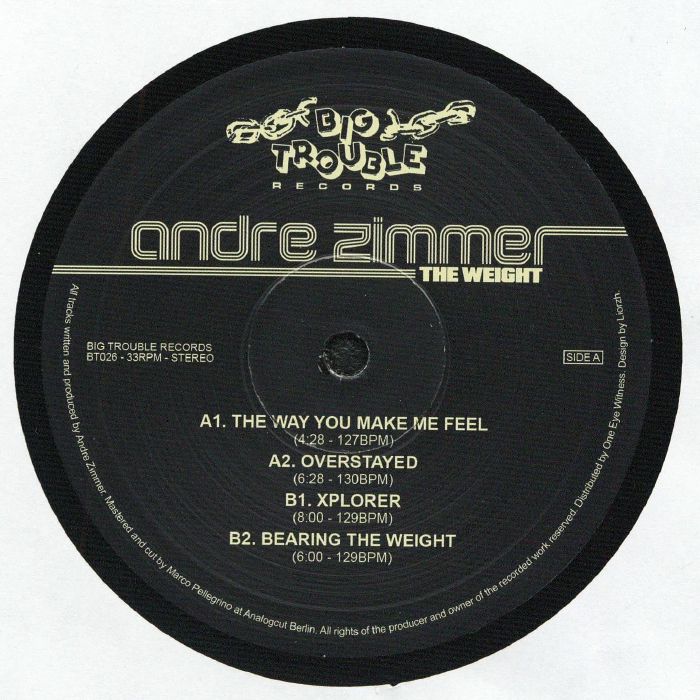 Andre Zimmer – The Weight EP vinyl cover