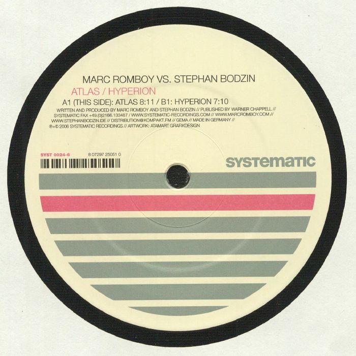 Mark Romboy | Stephan Bodzin – Atlas vinyl cover