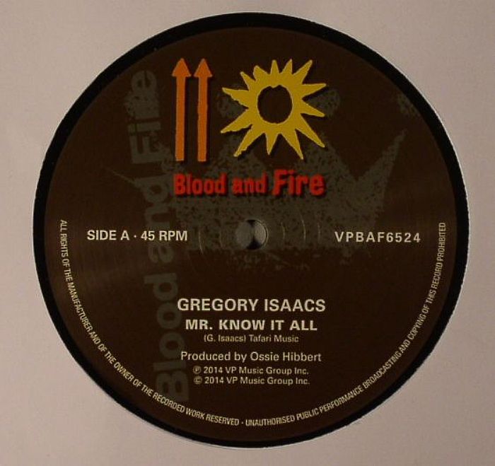 Gregory Isaacs | Ossie Hibbert and The Revolutionaries Mr Know it All (Record Store Day 2014)