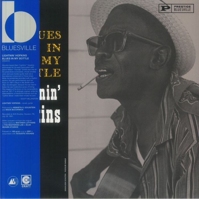 Lightnin' Hopkins – Blues In My Bottle (Bluesville Acoustic Sounds Series) vinyl cover