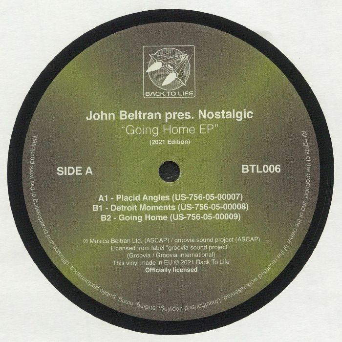 John Beltran | Nostalgic – Going Home EP vinyl cover