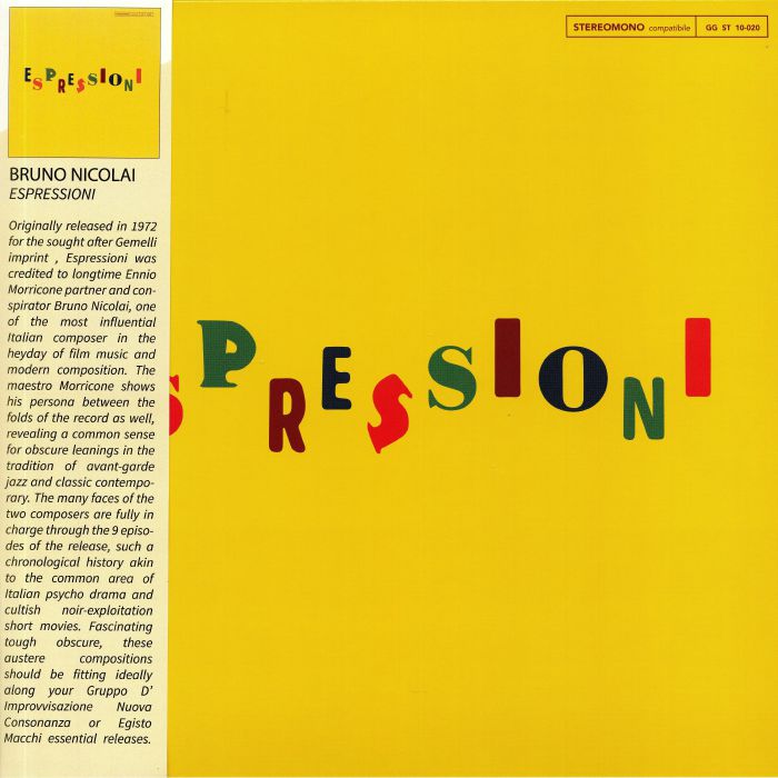Bruno Nicolai – Espressioni vinyl cover