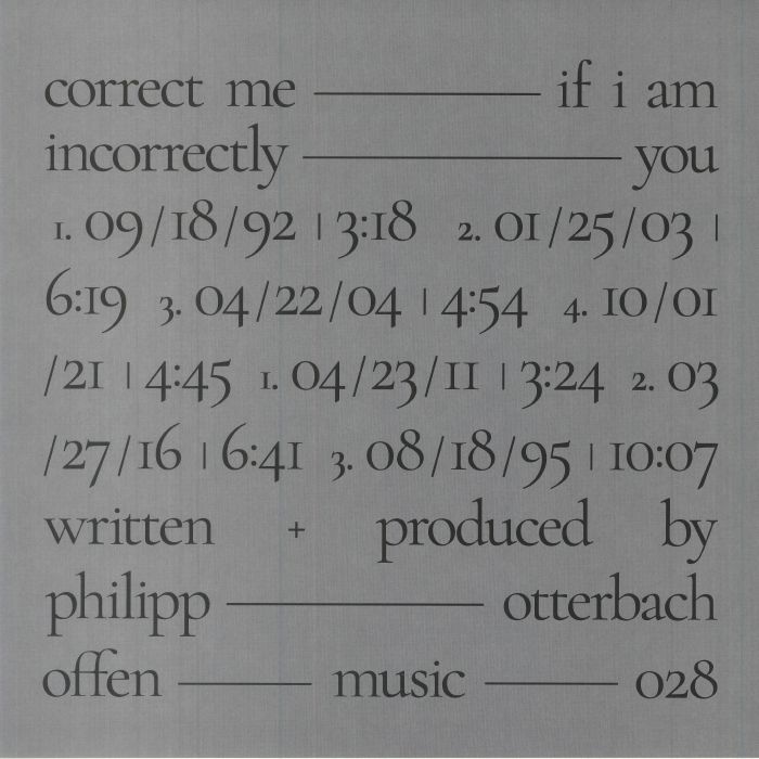 Philipp Otterbach Correct Me If I Am Incorrectly You