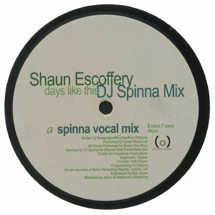 Shaun Escoffery Days Like This (DJ Spinna Mix) (Record Store Day 2018)