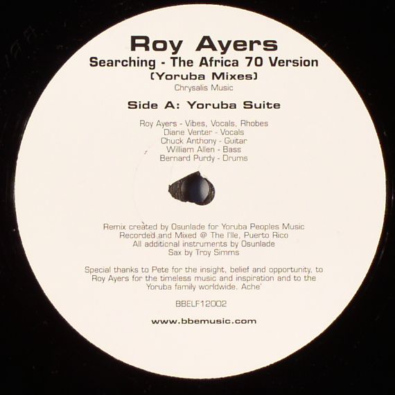 Roy Ayers Searching: The Africa 70 Version (Yoruba mixes) (reissue)