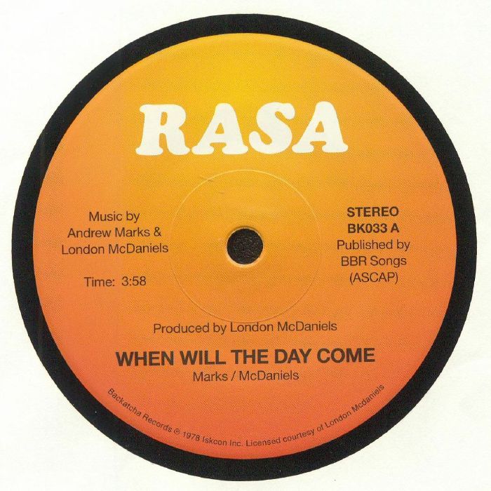Rasa – When Will The Day Come vinyl cover