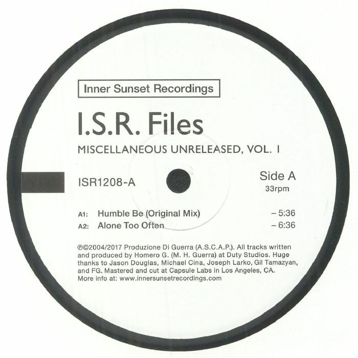 Isr Files Miscellaneous Unreleased Vol I