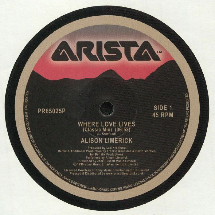 Alison Limerick Where Love Lives (30th Anniversary Edition) (Record Store Day 2020)