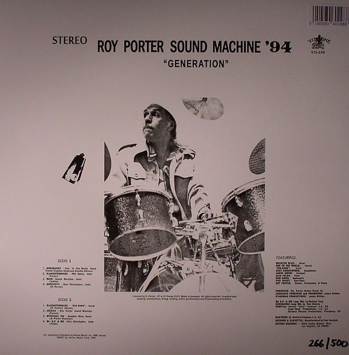 Roy Porter Sound Machine 94 – Generation vinyl cover