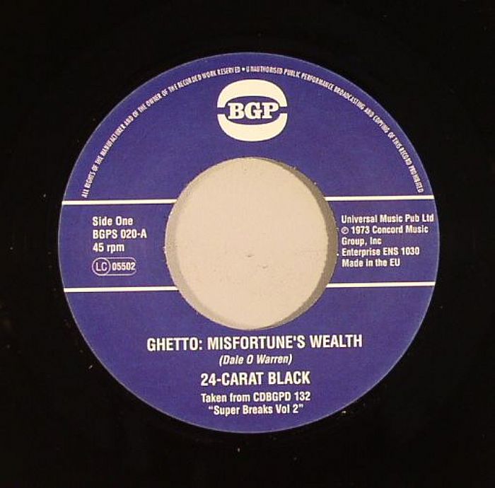 The 24 Carat Black – Ghetto: Misfortunes Wealth vinyl cover
