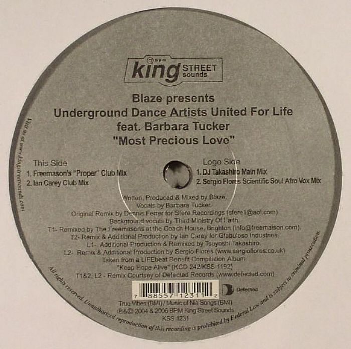 Underground Dance Artist United For Life Vinyl