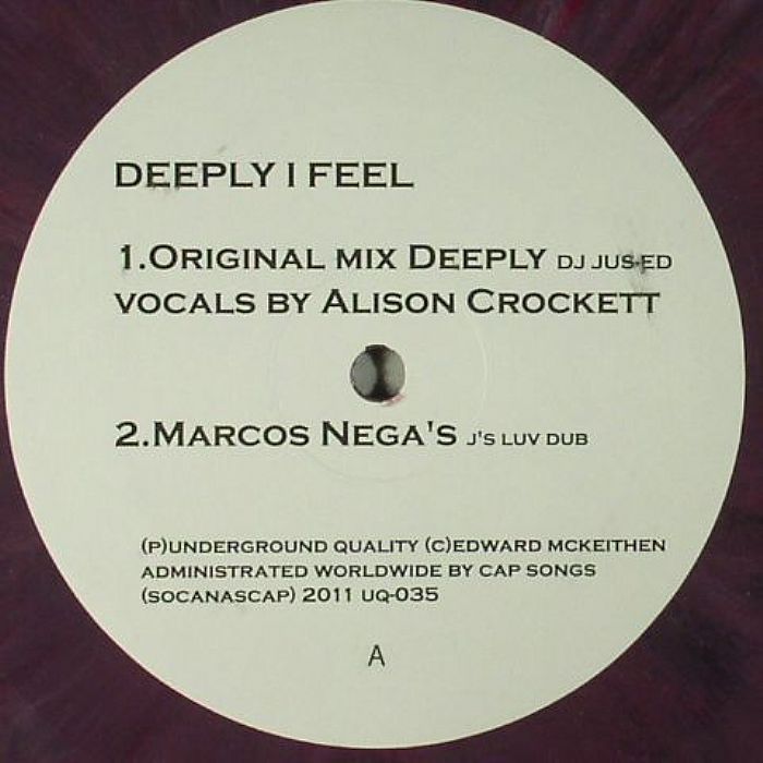 Dj Jus Ed – Deeply I Feel vinyl cover