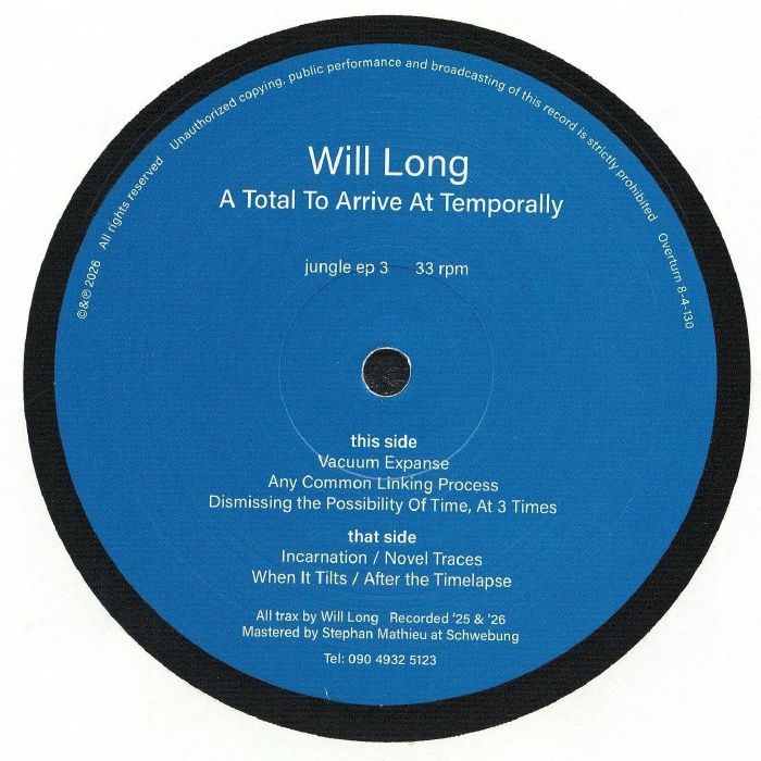 Will Long – A Total To Arrive At Temporally vinyl cover