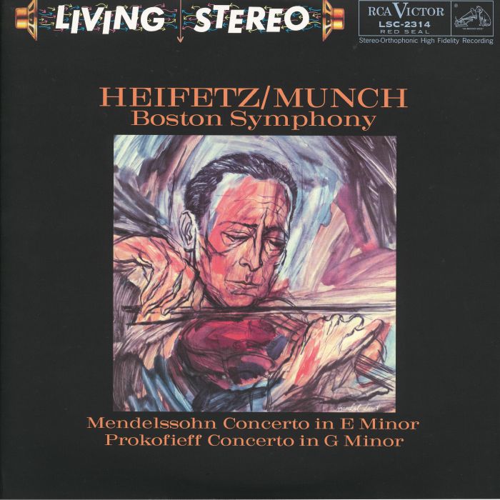Felix Mendelssohn | Sergei Prokofieff | Jascha Heifetz | Charles Munch | Boston Symphony Orchestra – Concerto in E Minor / Concerto No 2 In G Minor vinyl cover