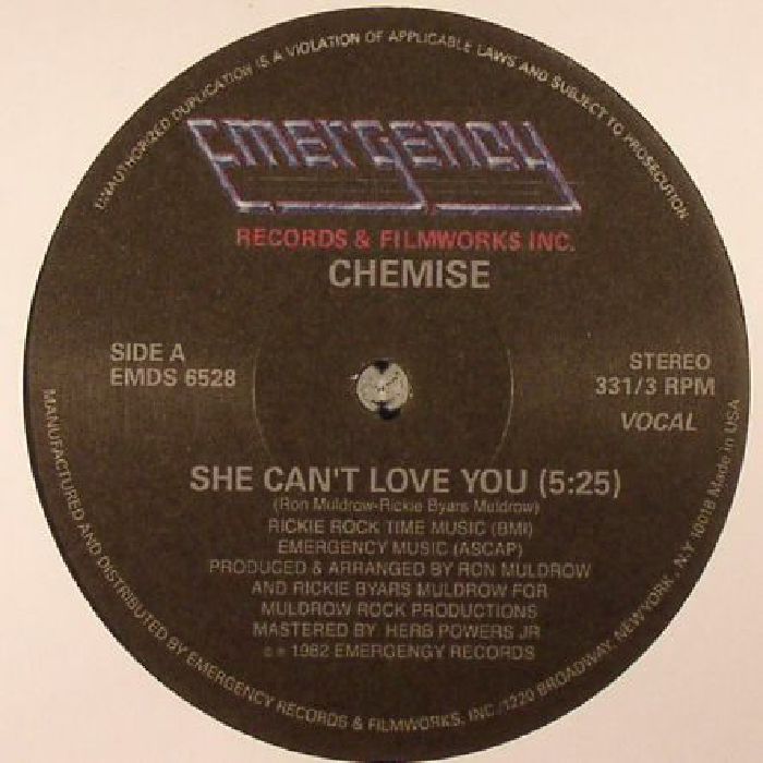 Chemise – She Cant Love You vinyl cover