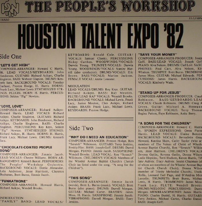 The Peoples Workshop Houston Talent Expo 82 (reissue)
