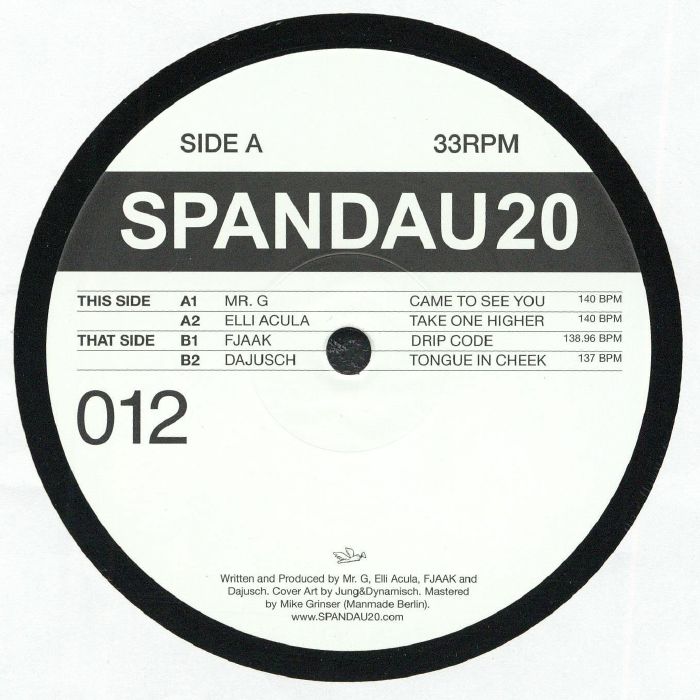 Mr G | Elli Acula | Fjaak | Dajusch – SPANDAU20 012 vinyl cover