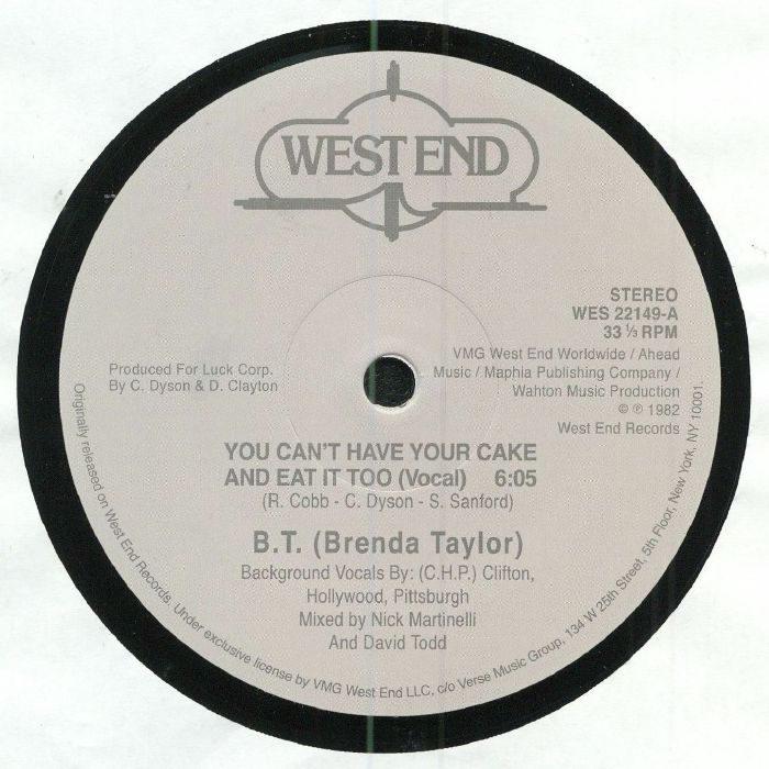 Bt | Brenda Taylor – You Cant Have Your Cake and Eat It Too vinyl cover