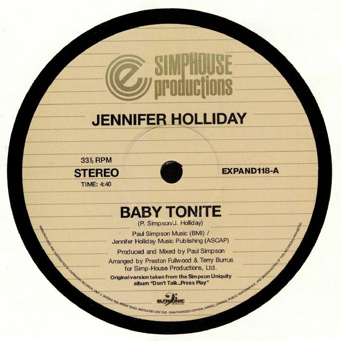 Jennifer Holliday Baby Tonite