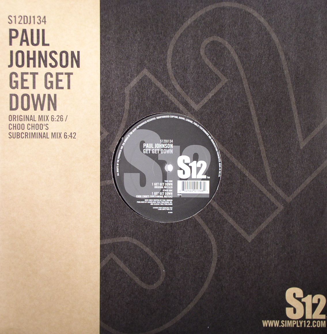 Paul Johnson – Get Get Down vinyl cover