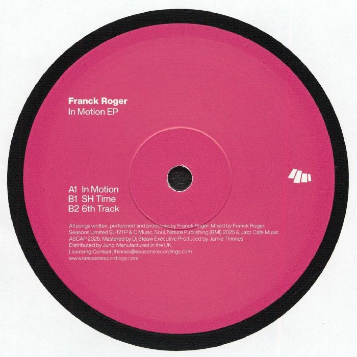 Franck Roger – In Motion EP vinyl cover