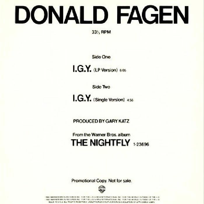 Donald Fagen IGY (What A Beautiful World)