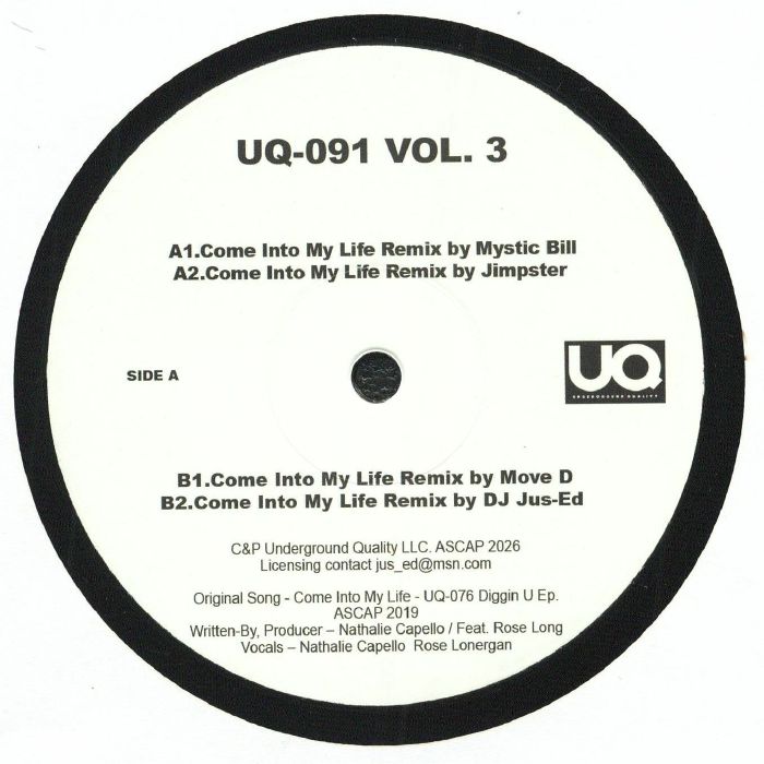 Nathalie Capello | Rose Lonergan – Come Into My Life Remix Vol 3 (feat Mystic Bill, Jimpster, Move D, Jus Ed) vinyl cover
