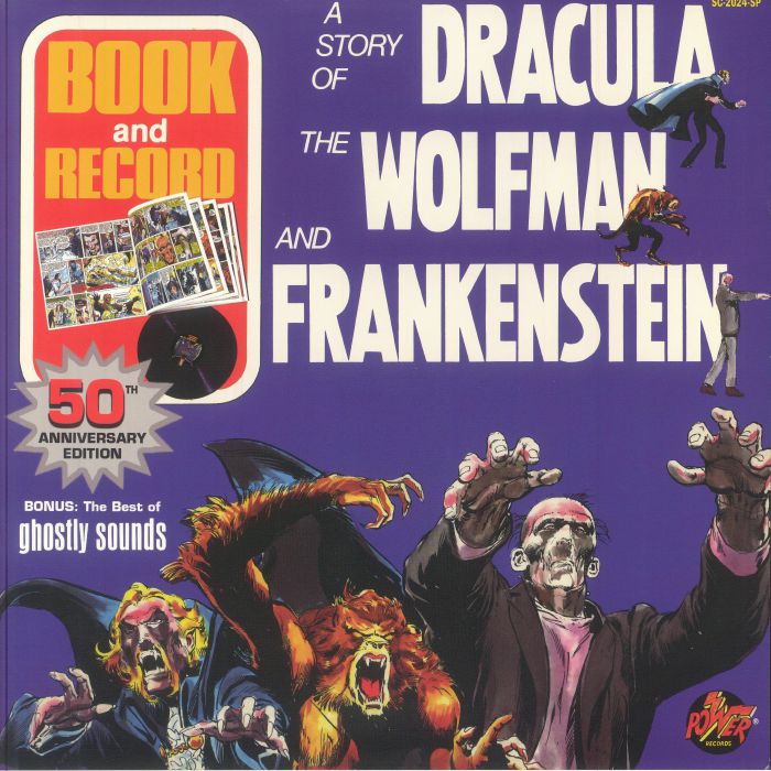 Various Artists – A Story Of Dracula The Wolfman and Frankenstein (50th Anniversary Edition) vinyl cover