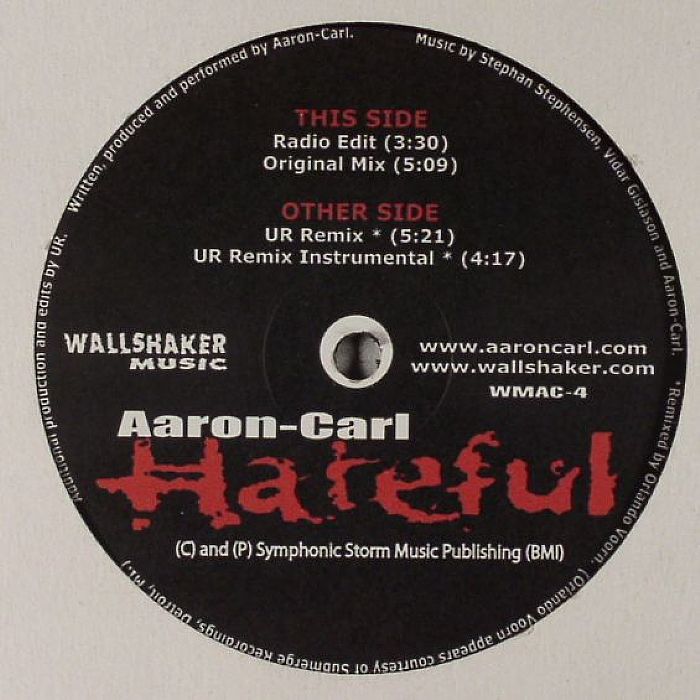 Aaron Carl – Hateful vinyl cover