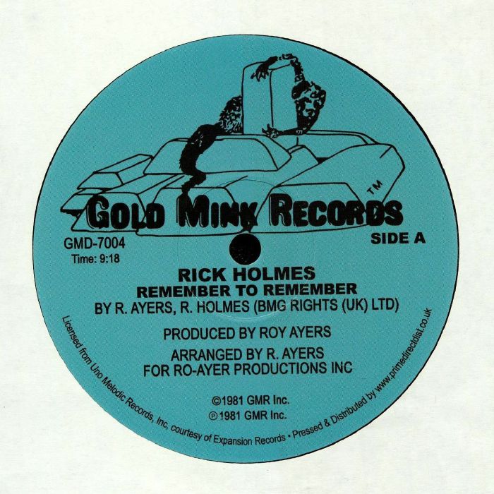Rick Holmes – Remember To Remember vinyl cover