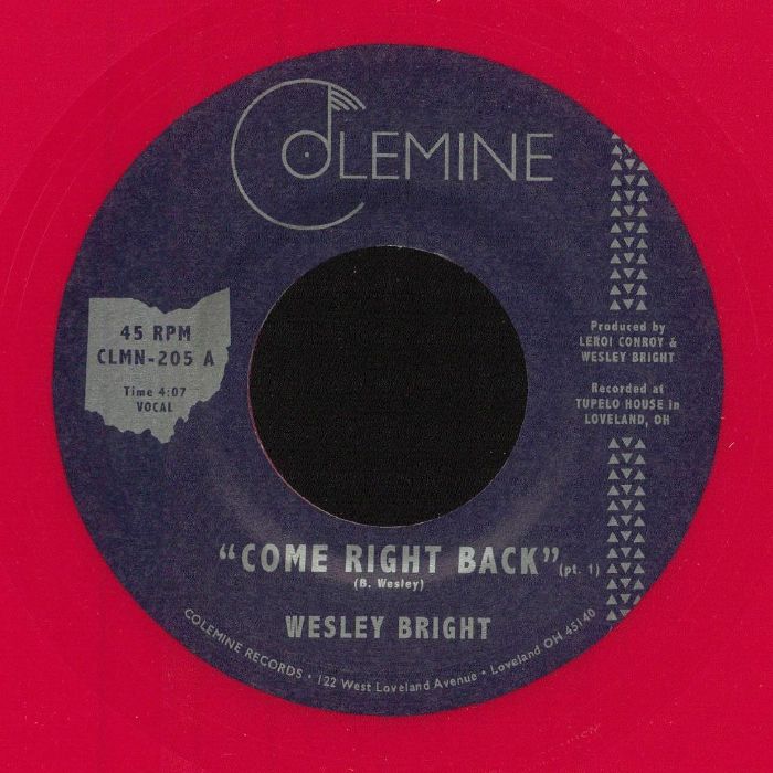 Wesley Bright – Come Right Back vinyl cover