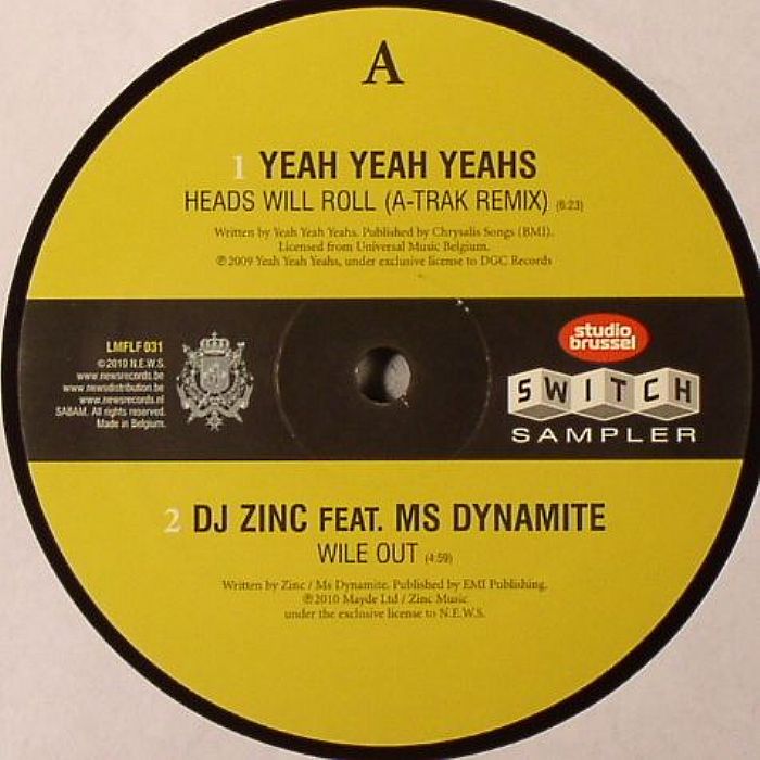 Yeah Yeah Yeahs | DJ Zinc | Ms Dynamite | Four Tet | Florence and The Machine – Switch Sampler vinyl cover