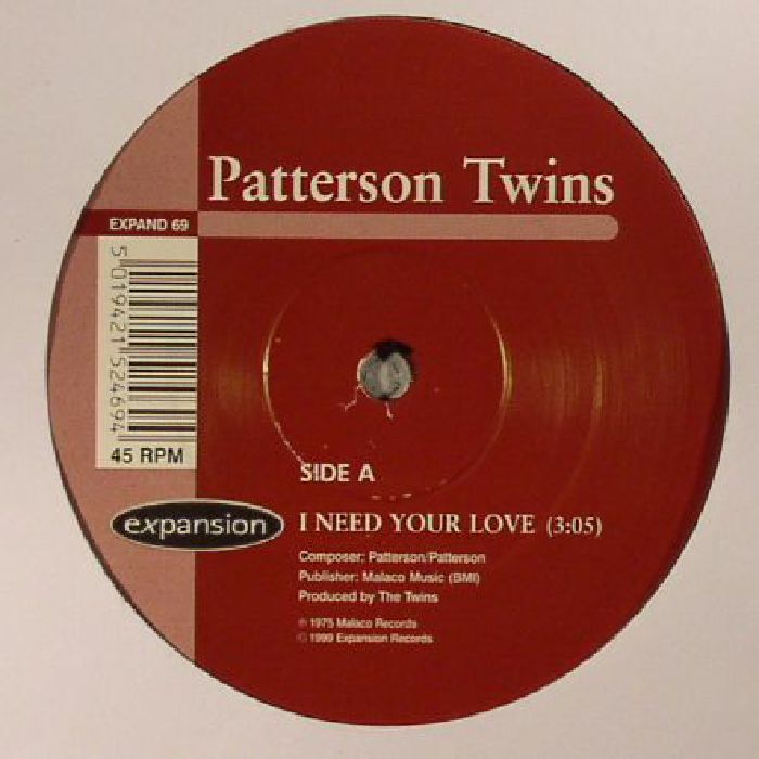 Patterson Twins | Donnell Pitman I Need Your Love (reissue)