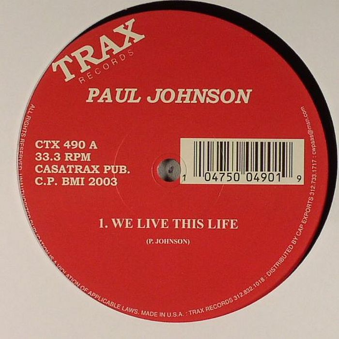 Paul Johnson – We Live This Life vinyl cover