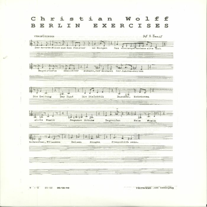 Christian Wolff Berlin Exercises